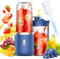 Blender Portable, Afenau 400ML Smoothie Mixer avec brosse et gobelet de rechange, Mini Blender Smoothie, Mixeur Portable pour la Préparation de Milk-Shakes, jus de Fruits, Smoothies (Bleu)