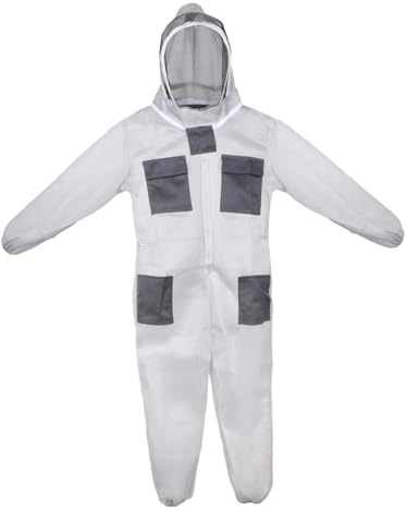 Fenteer Traje de Apicultura Ventilado para Apicultor, Ropa Protectora Gris, Traje de Apicultor Ventilado de Manga Larga, Traje de Apicultor Ventilado, XXL 176 a 185cm