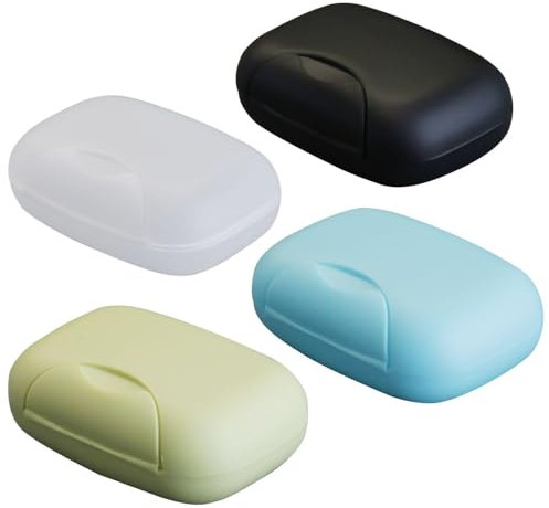 YSJCHEBS Lot De 4 Porte-Savon Portable Anti-Fuite avec Boîte De Protection pour Salle De Bain et Voyages d'affaires