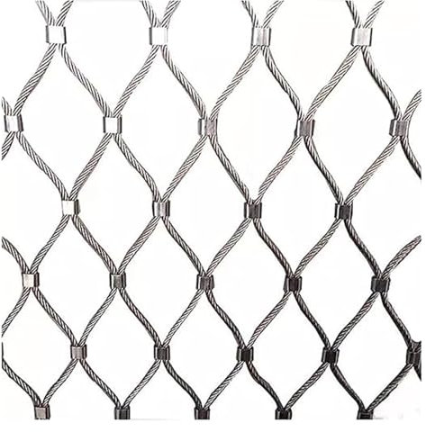 DGAMHF Drahtgitter Verzinkt Seilnetz Aus Edelstahl 304, 10 cm Maschenweite, Kletternetz for Pflanzen, Schlagfestes Sicherheitsnetz Aus Edelstahl, (1.2x6m)