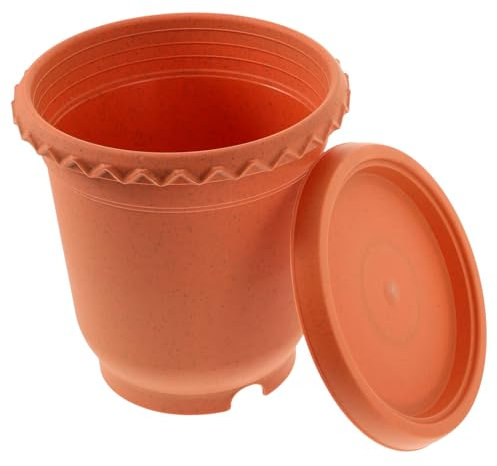 CAXUSD 1ensemble Pot De Plastique Épais pour Jardinage Pot De Rose Chinoise Marron avec Design De Drainage Et Ventilation pour Balcon Et Maison