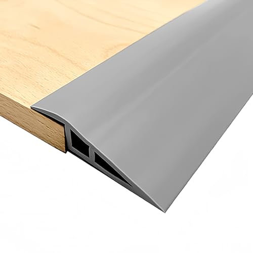ACESOME Self-Adhesive Transition Profile, PVC Threshold Ramp, Transition Profile Height Adjustment (Suitable Height 12-15 mm), Door Sill Strip, Floor Transition Strip for Peel and Stick (Grey, 2 m)