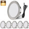 YindaLux LED Einbaustrahler 12V 3000K Warmweiß IP44 LED Spot Dimmbar 3W Einbauspots 55-58mm lochmass Einbauleuchten für Wohnwagen Küche Kleiderschrank Aluminium Nickel 6er Set