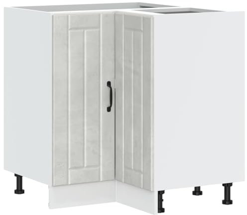 vidaXL Küchen-Eckunterschrank Lucca Betongrau Holzwerkstoff, Eckunterschrank, Küchenschrank, 75,5 cm, zeitgenössisch