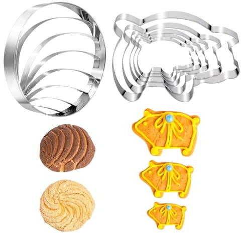 BOHUIZ 6 Stück Schwein Ausstechformen, Edelstahl Ausstecher Schwein 5 Größen Ausstechform Schwein Mexikanische Brotform zum Backen Niedliche Formen Körper Ausstechformen für Themed Party