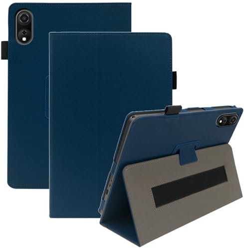 Haofun Funda para Blackview Tab 90 WiFi/Tab 90/Tab 9 WiFi, Cover PU Protectorcon Soporte Multiángulo, Ultra Delgada Anti-Caída Case Carcasa con Correa para la Muñeca, Azul