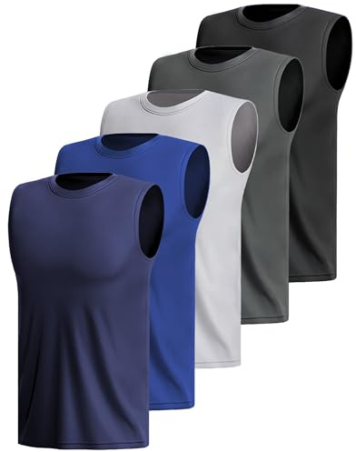 3 Or 5er Pack Sport Tank Top Herren äRmellos Shirt Fitness Achselshirt Schnelltrocknend Muskelshirt Atmungsaktiv Laufshirt Tanktop Gym Funktionsshirt Sleeveless Sportshirt Westen Multipack