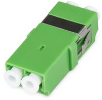 DIGITUS LWL Kupplung - LC/APC - Singlemode - Duplex - ohne Flansch - Fibre-Optic - Glasfaser-Kupplung - passend Spleißboxen - Grün