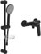 Villeroy & Boch Oasis Duschset Aufputz (2 in 1 Bundle), Duschsystem mit Duscharmatur, Handbrause, Handbrauseschlauch, Duschstange inkl. Handbrausehalter, Matt Black