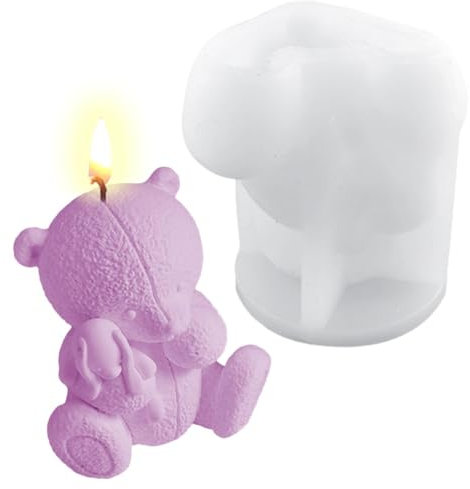 Dubbulon Bär Kerzenform | Süßer 3D-Bär Duftkerzenform,Tierbär Harz Silikonform für Süßigkeiten Seife Kerze Seife Schokolade Weihnachtsfeier