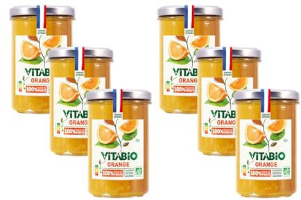 VITABIO - Confiture d'Orange 100% issue de fruits - BIO - Lot de 6-6x275g