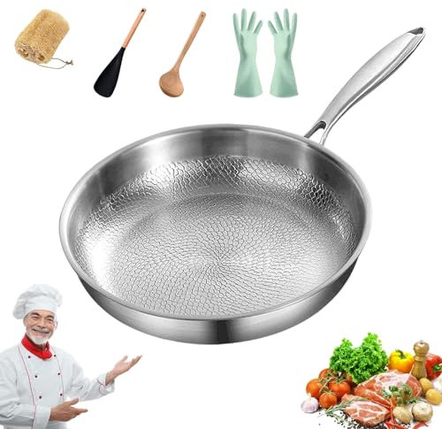 Mosman Titanium Nutri Pan Pro Generation 2 2025, Titan Pfanne Unbeschichtet mit Deckel, Mossman Titanium Pfanne, Verdickt, Antihaftbeschichtet, Langlebig Mosmankoch Titan Pfannes(28CM,Ohne Abdeckung)
