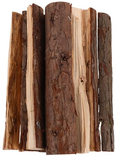 Mikinona 8 Stück Teiliges Deko-holz mit Rinde Getrocknete Kiefernholzscheite für Garten und Kamin Wetterfest Formstabil Rustikale Indoor Outdoor-feuerholz-deko für Winter und