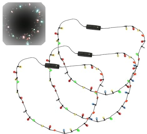 Generisch Bunte Blinkende Weihnachtskugel Halsketten, 3 Stück LED Lichterketten, 86 Cm, Kostümzubehör Für Festtage Festivals Bühnenauftritte Geburtstage Hochzeiten Frauen Männer
