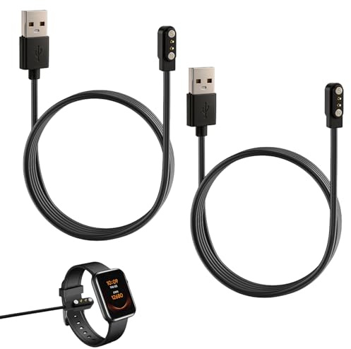 2 Piezas Universal Cargador Magnético para Smartwatch, Cable De Carga con 2 Pines De 2.84mm, Cable De Carga Smartwatch, Polos Magnéticos Opuestos para Relojes Inteligentes, Carga Rápida