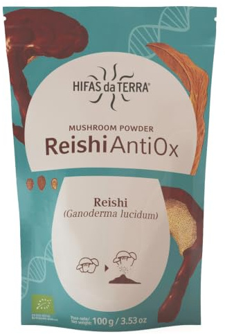 HIFAS DA TERRA - Reishi Antiox 100% Organic Reishi Mushroom Powder 100g | Ganoderma Lucidum Rich in Beta-Glucans & Dietary Fibre | Immunity & Antioxidant Superfood Powder 100g