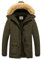 WenVen Homme Veste Chaude Coupe-Vent Manteau en Polaire Sherpa Epaissie Parka d'hiver Classiques Manteau d'Extérieur à Capuche Décontracté Vert Militaire M