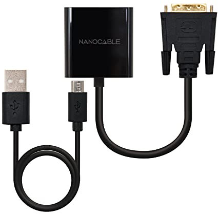 CONVERSOR NANO CABLE DVI/M - VGA/H 10CM NEGRO