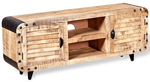 vidaXL Mueble para la TV Mesa de Televisor Madera Mango Rugosa 120x30x50 cm