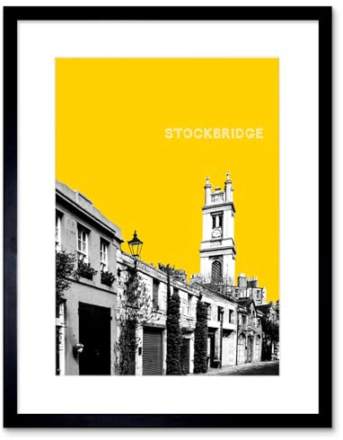 Wee Blue Coo Stockbridge Edinburgh Scotland Landmark Yellow Framed Art Print
