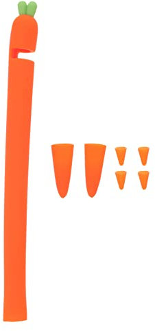 Hemobllo Case Compatible with Apple Pencil 1st Generation, Silicone Stylus Sleeve Carrot Shaped Stylus Cover Shockproof Pen Cover Grip Holder Pencil Sleeve, Orange
