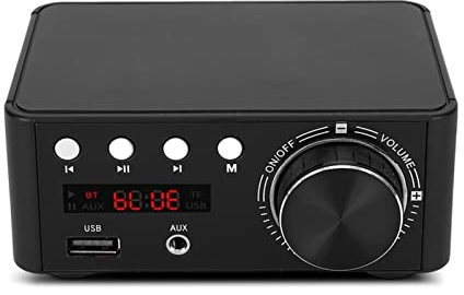 Amplificador de audio de 50W + 50W, amplificador est¨¦reo, HIFI Bluetooth 5.0 Reproductor de tarjeta de memoria de placa de amplificador de audio digital con chip TPA3116, para amplificador AMP(black)