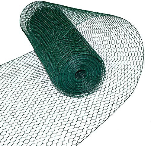 ESTEXO Sechseckgeflecht Zaun Draht Hasendraht Drahtzaun Drahtgeflecht 6eck Gartenzaun Drahtgitter 13 mm Maschenweite Grün (0,50 x 25 m)