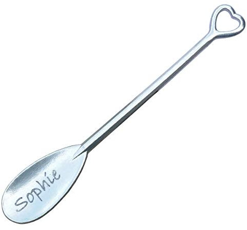 Personalised Pewter Spoon, Personalised Jam Spoon with Heart, Handmade, in Fine Pewter, by William Sturt