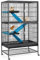 Yaheetech Grande Cage Rongeur 4 Niveaux Cages Hamster Cage Cochon d'Inde Cages pour Furets/écureuils/Chinchillas/Rat Domestique sur roulettes Noir 78x51x137cm