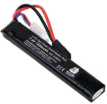 Bulldog Airsoft Lipo 1200mAh 7.4V 20C 8.88Wh High Power Airsoft Battery Block Mini Tamiya Connector