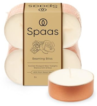 Spaas Maxi Bougies Chauffe-plats Parfumées en coupe or rose block pack x8 10h - Beaming Bliss
