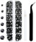 3792 Pcs Black Jet Flatback Rhinestones Set for Nail, Art, Crafts, Makeup, Tumblers Glitter Round with Tweezers and Picking Pen(SS6~SS20)