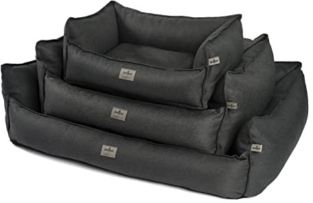 JAMAXX® Luxus Hundekörbchen orthopädisches Hundebett Memory Foam Hundekissen Grosse, große Hunde kuscheliges Sofa Matte Waschbar, Flauschige HundeCouch Korb Rand extra-hoch PDB2018 L 120x90 anthrazit