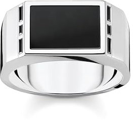 THOMAS SABO Herrenring Silber/Schwarz TR2387-027-11-60 Ringgröße 60/19,1