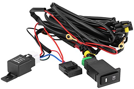 Universal LED Nebelscheinwerfer Schalter Kit, 12V Kabelbaum mit Sicherung und Relais, EIN/AUS-Funktion für Offroad-Fahrzeuge