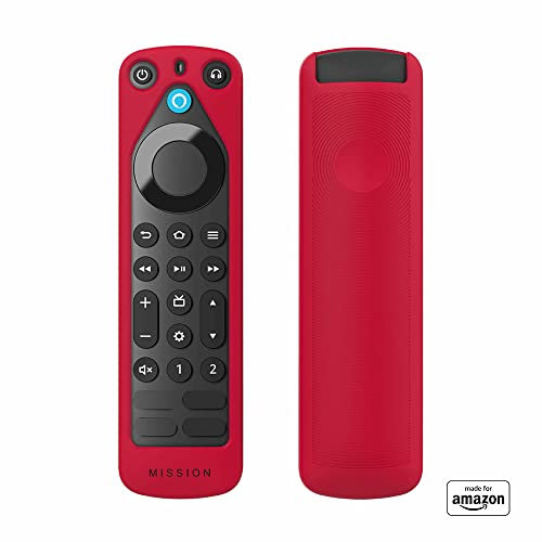 Brandneu und „Made for Amazon“: Schutzhülle für die Alexa-Sprachfernbedienung Pro (Version 2022), rot