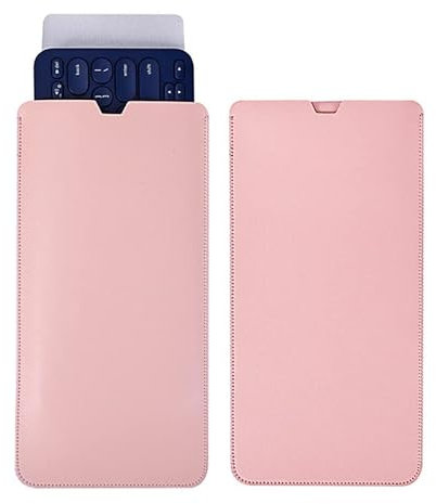 Keyboard Bag for Logitech K380, PU Leather Carrying Storage Bag, Reusable Keyboard Sleeve Skin, Travel Bag Case, Protection Pouch (light pink)