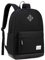 VASCHY School Bag,Water Resistant School Backpack for Men Women Unisex Casual Daypack Rucksack for College Travel Work Plain Black