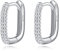 Reffeer Solide 925 Sterling Silber CZ U Creolen für Frauen Ohrringe Kleine klobige Creolen U Dicke Huggie Ohrringe (A-Silber)
