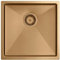 QUADRON fregadero de acero inoxidable ANTHONY 50, SteelQ, fregadero de cocina, fregadero empotrable de 1 cubeta en 44x44x19cm, color: cobre PVD fregadero para armarios bajos a partir de 45 cm de ancho