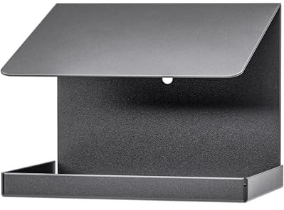 Alberts 355111 Vogelhäuschen Schrägdach | Vogelfutterhaus aus Stahl in verschiedenen Trendfarben | Vogelhaus zum aufhängen oder hinstellen | Größe 120 x 150 x 120 mm