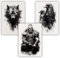 Samunshi® 3x Wikinger Kunstdruck Poster Set Jarl Raben Wolf Deko Bilder für Jugendzimmer Deko Vikings Norse Art Hugin&Munin Fenrir DIN A4 21x29,7cm
