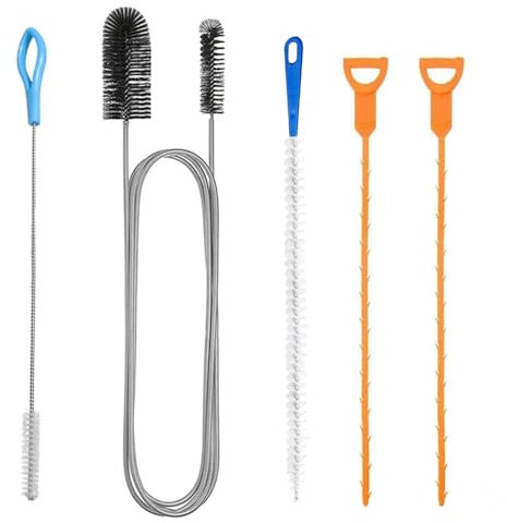 GWAWG - Strumento per sbloccare e pulire gli scarichi della doccia, 5 pezzi, strumento multifunzionale per sbloccare il lavandino, strumento di sblocco idraulico per bagno, doccia, cucina foro