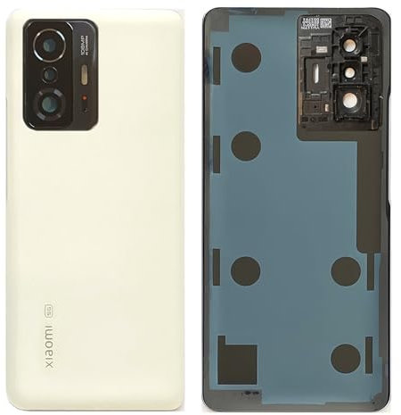 Copribatteria per Xiaomi Mi 11T /T Pro con lente fotocamera con logo. OEM (bianco)