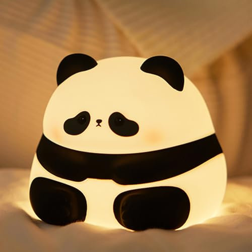 YuanDian Panda Nachtlicht, niedliche Kinderzimmer Lampe, tragbare USB wiederaufladbare Tier Silikon Touch Control Lampe mit Timing-Funktion, für Baby Kinder Erwachsene