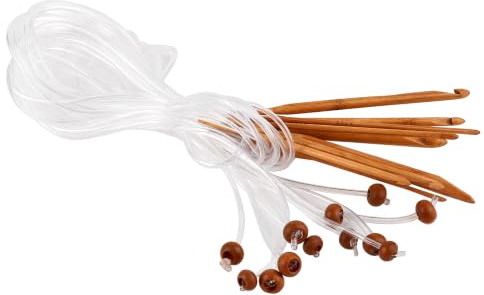 12 Stück Tunesische Häkelnadeln, 3-10mm Häkelnadeln Erweiterte Teppich Stricknadeln mit Kabel und Perlen weben stricken Werkzeuge für Handarbeitsliebhaber