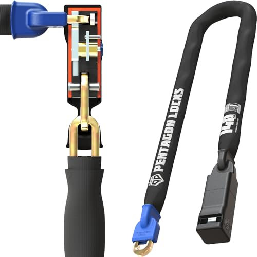 PENTAGON Bike Chain Key Lock - Magnetic Patented Heavy Duty Anti Theft Lock for Bicycles E-Bikes Scooters and Motorcycles - Maximum Security Master Tool Bike Protector (55.1'')