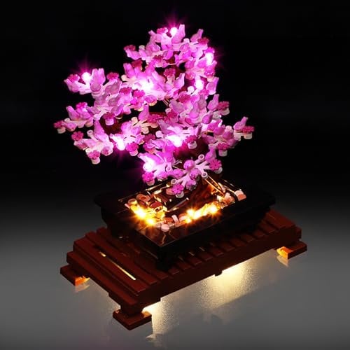 Mililier LED Light Kit for Lego Bonsai Tree 10281 Set, Compatible with Lego 10281 Building Blocks Model(Not Include Blocks Set)(pink)