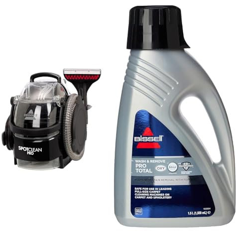 BISSELL SpotClean Pro | Powerful Spot Cleaner for Carpets & Upholstery | 1558E & Wash & Remove Pro Total Formula | For Use With All Leading Upright Carpet Cleaners | 2212E, 1.5 Litre