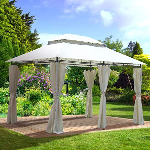 BRAST® Pavillon Easiness | 300x400x290cm | viele Modelle & Farben | TÜV geprüft | wasserabweisend | UV-Schutz | Beige